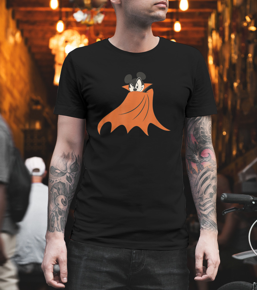 Disney Halloween Mickey Mouse Vampire Cape Smirk T-Shirt