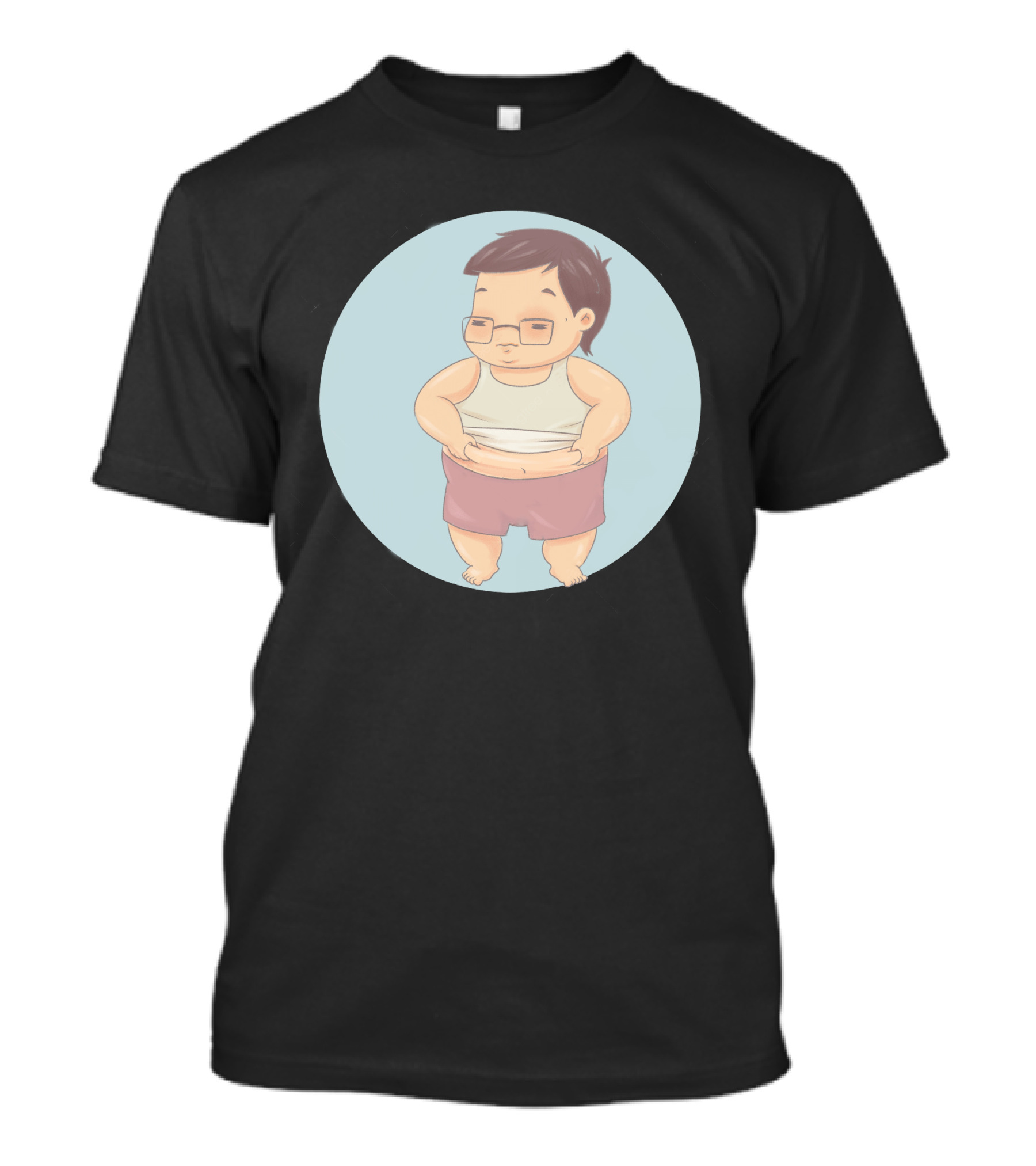 AnhBeo Round Cartoon Character T-Shirt