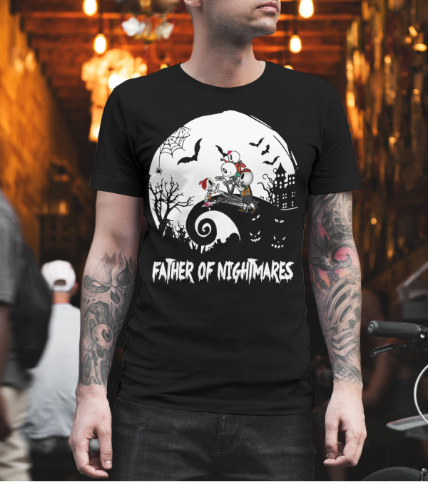 Father of Nightmares Halloween Skeletons Spooky Scene T-Shirt Father of Nightmares Halloween Skeletons Spooky Scene T-Shirt