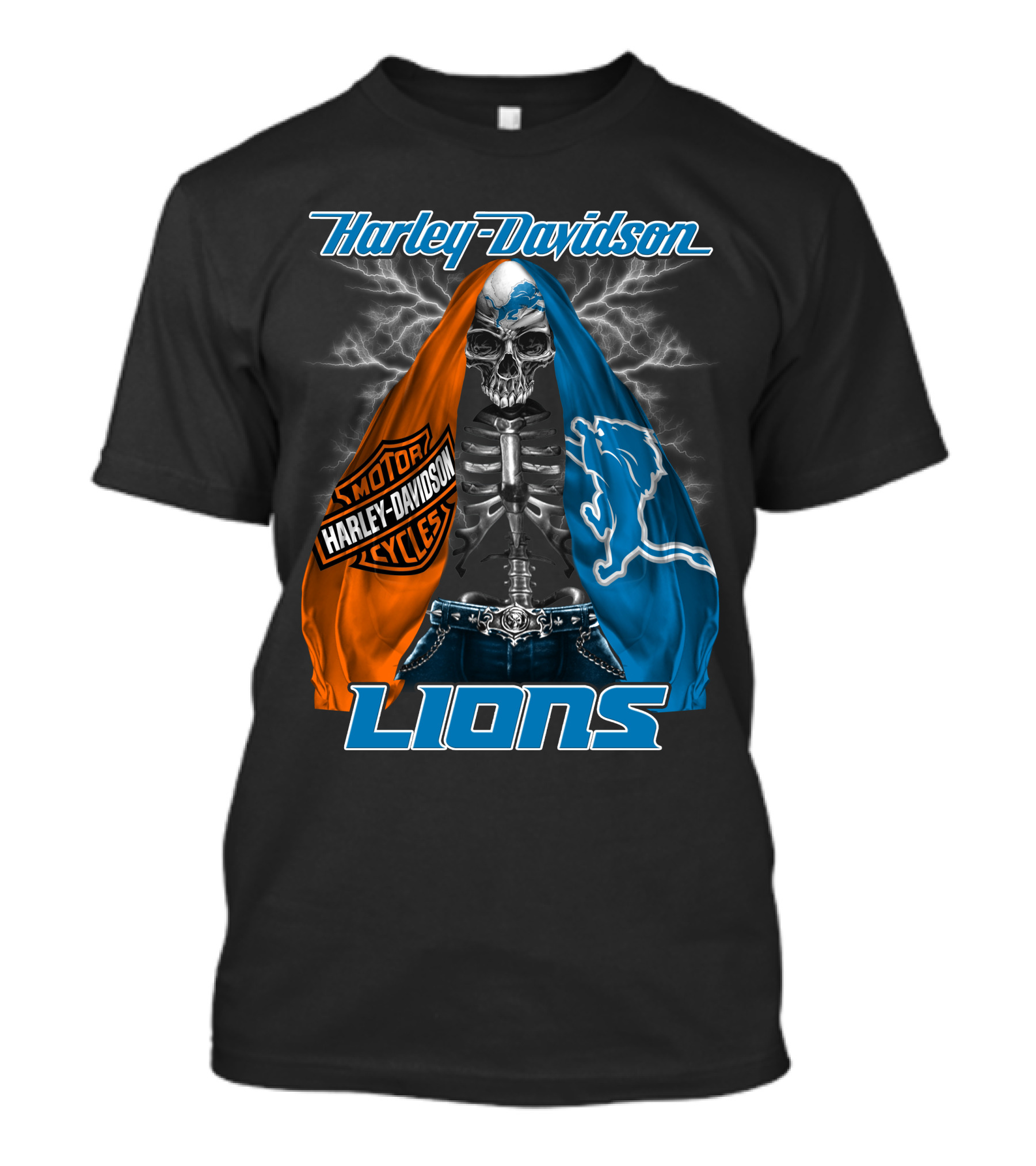 Harley Davidson Motorcycles Detroit Lions T-Shirt