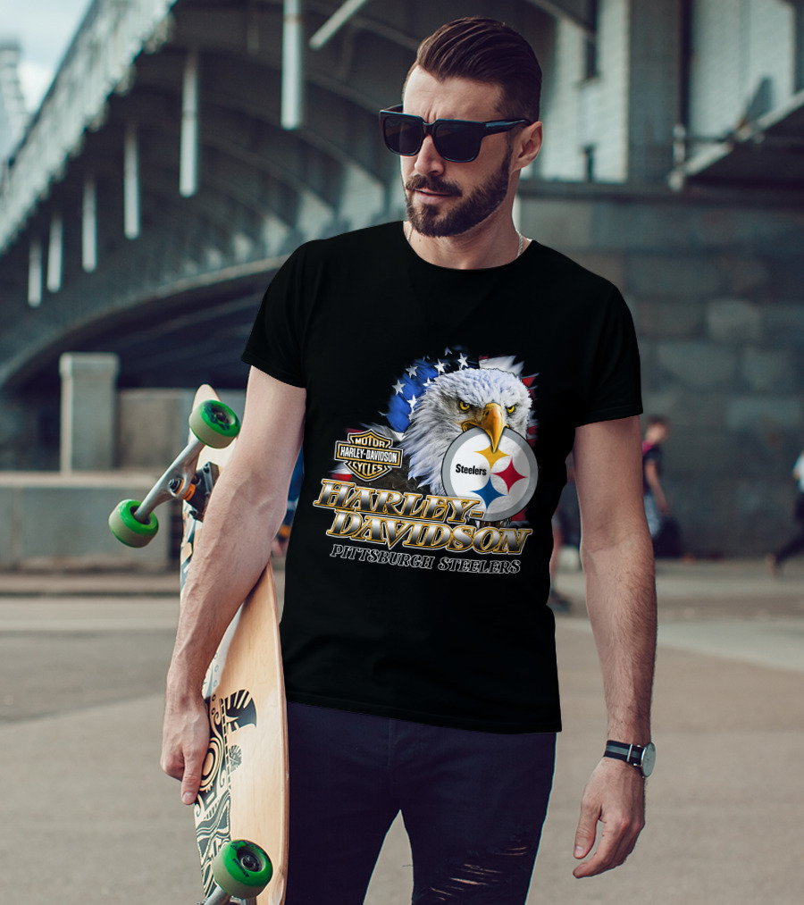 Harley Davidson Pittsburgh Steelers American Eagle T-Shirt