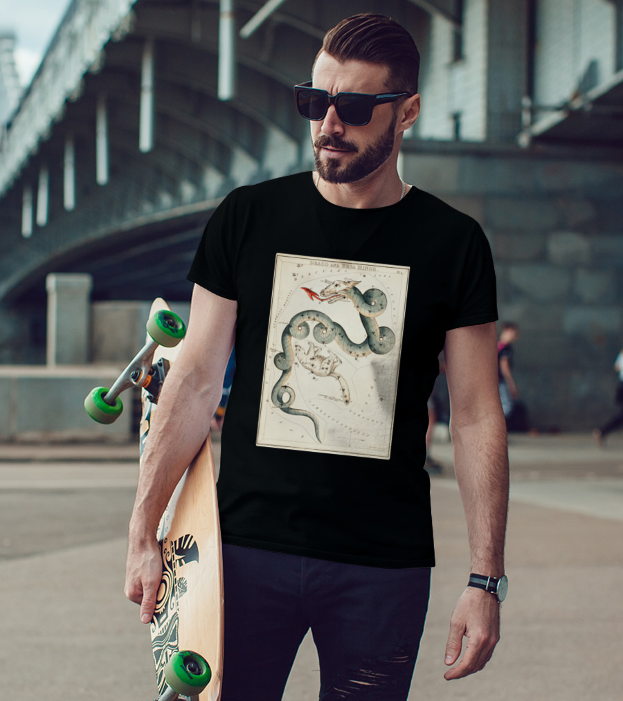 Draco And Ursa Minor Celestial Map T-Shirt