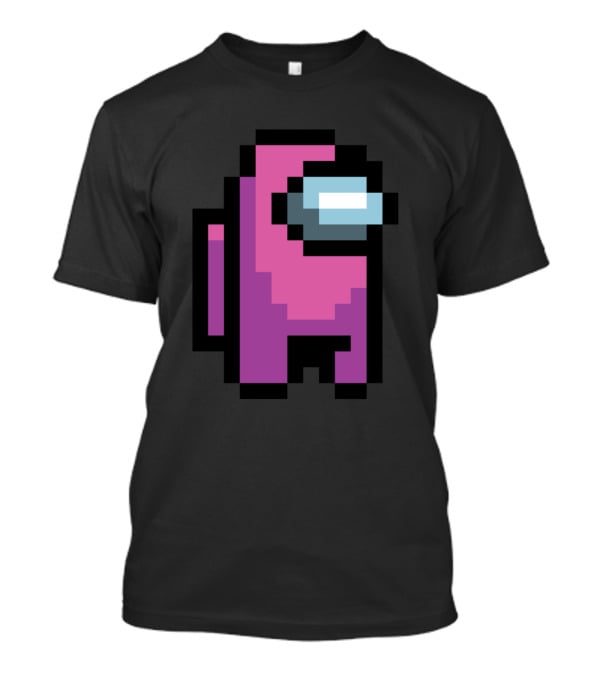 Among Us Pink Crewmate Character Pixel T-Shirt