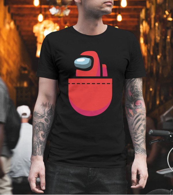 Red Crewmate Pocket Among Us Crewmate T-Shirt Red Crewmate Pocket Among Us Crewmate T-Shirt