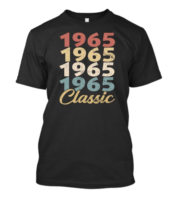 1965 Classic Vintage Retro Year Repeated Text T-Shirt