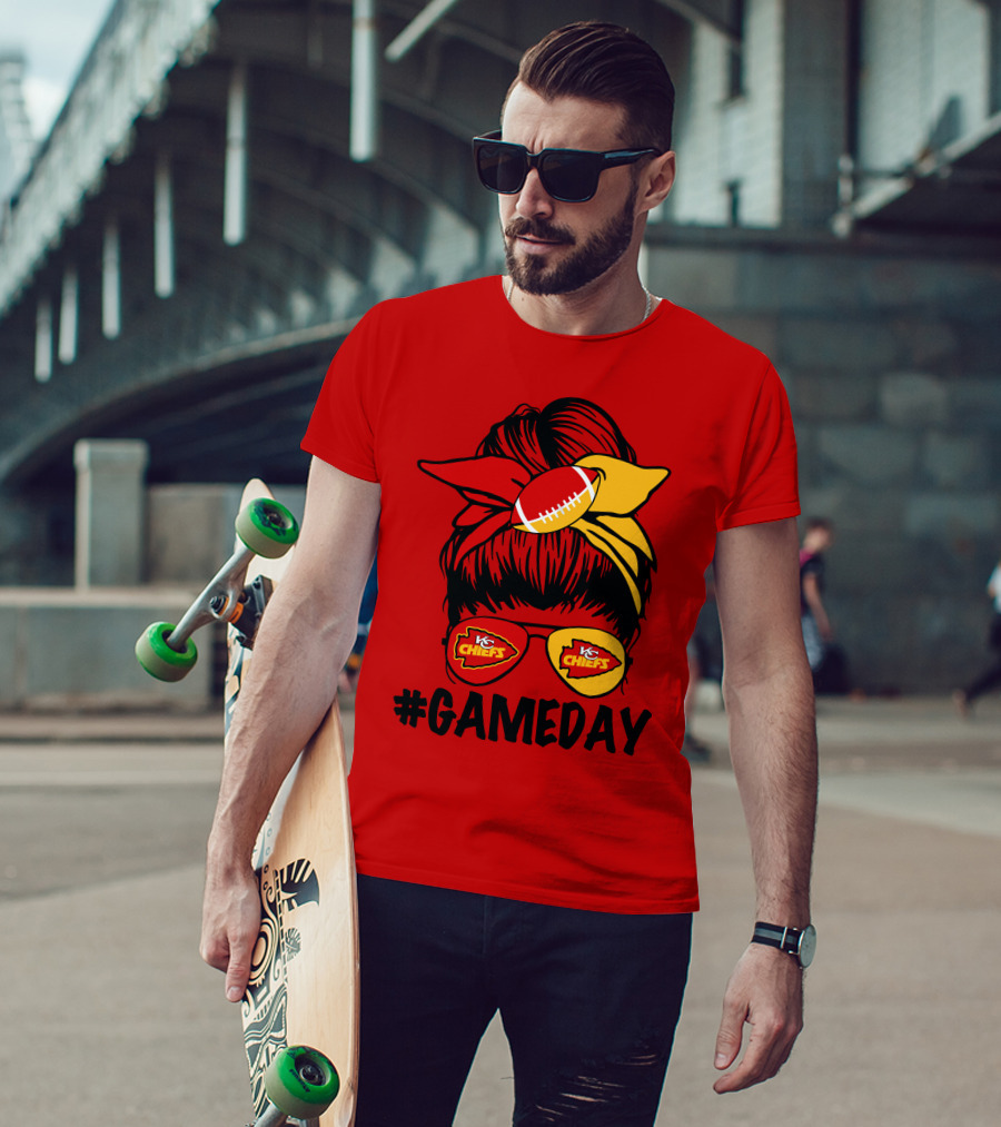 Kansas City Chiefs Game Day Eyewear And Headscarf Style Football Fan Accessory T-Shirt