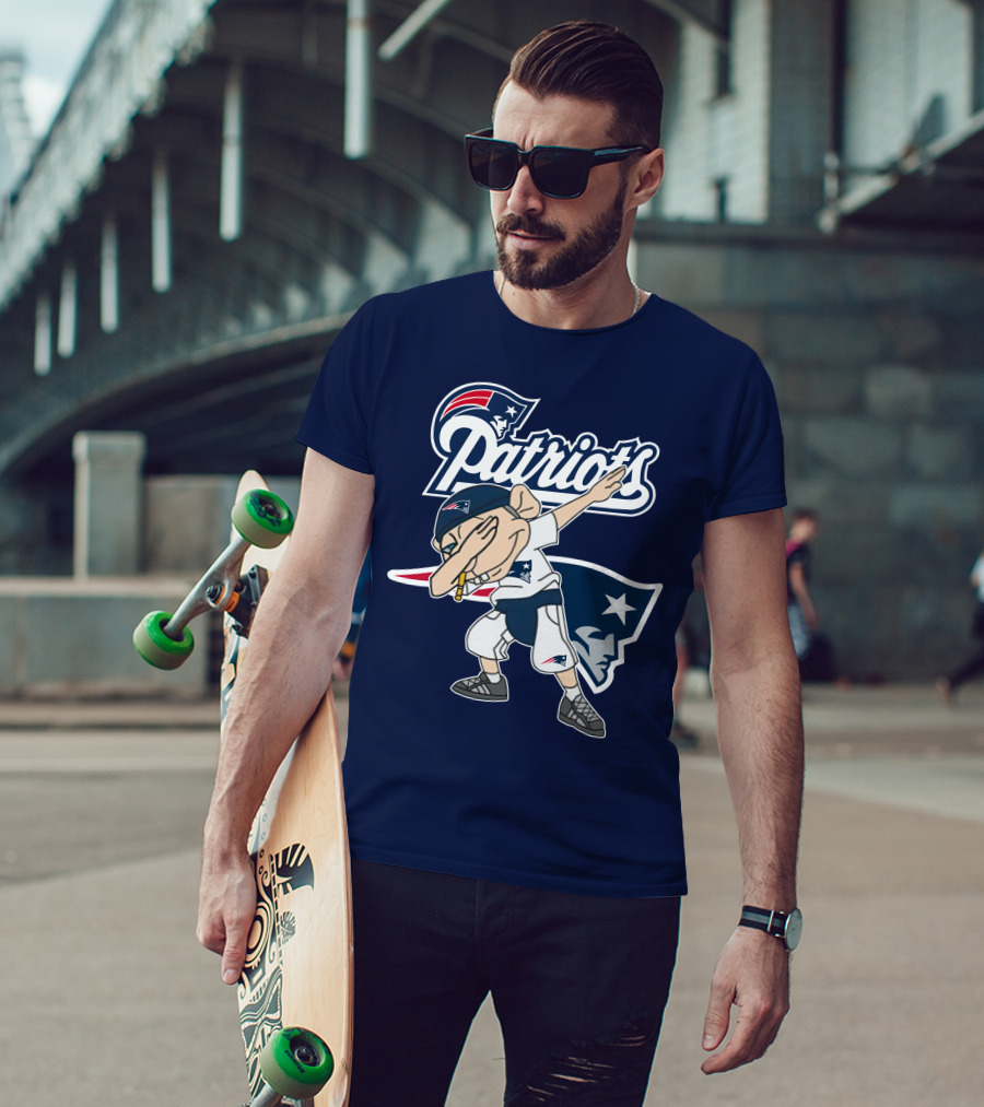 Patriots Dab Logo With Mascot And New England Patriot T-Shirt