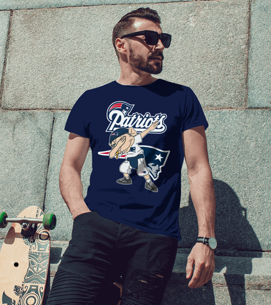 Patriots Dab Logo With Mascot And New England Patriot T-Shirt