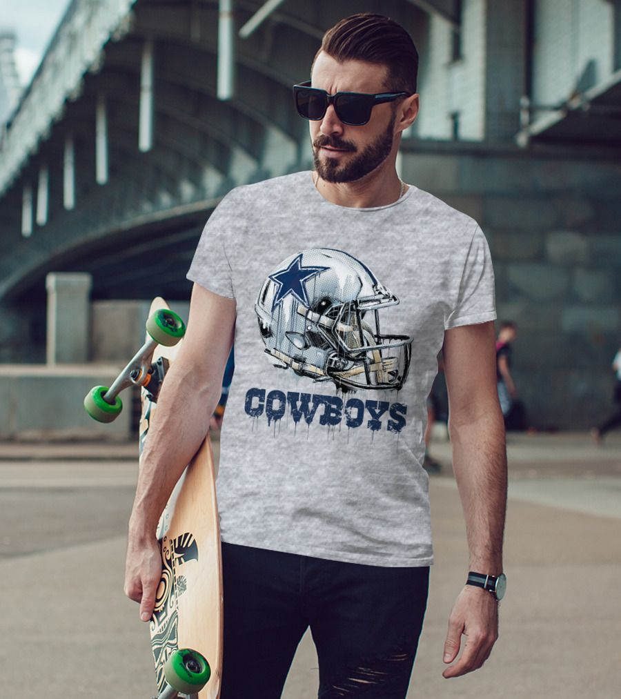Cowboys Helmet Dripping Star T-Shirt