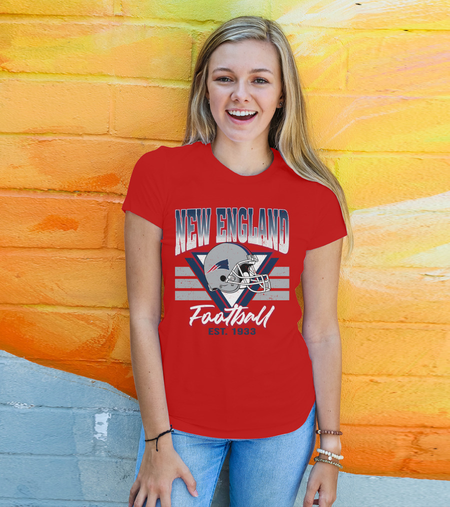 New England Patriots Football Helmet Est. 1933 T-Shirt