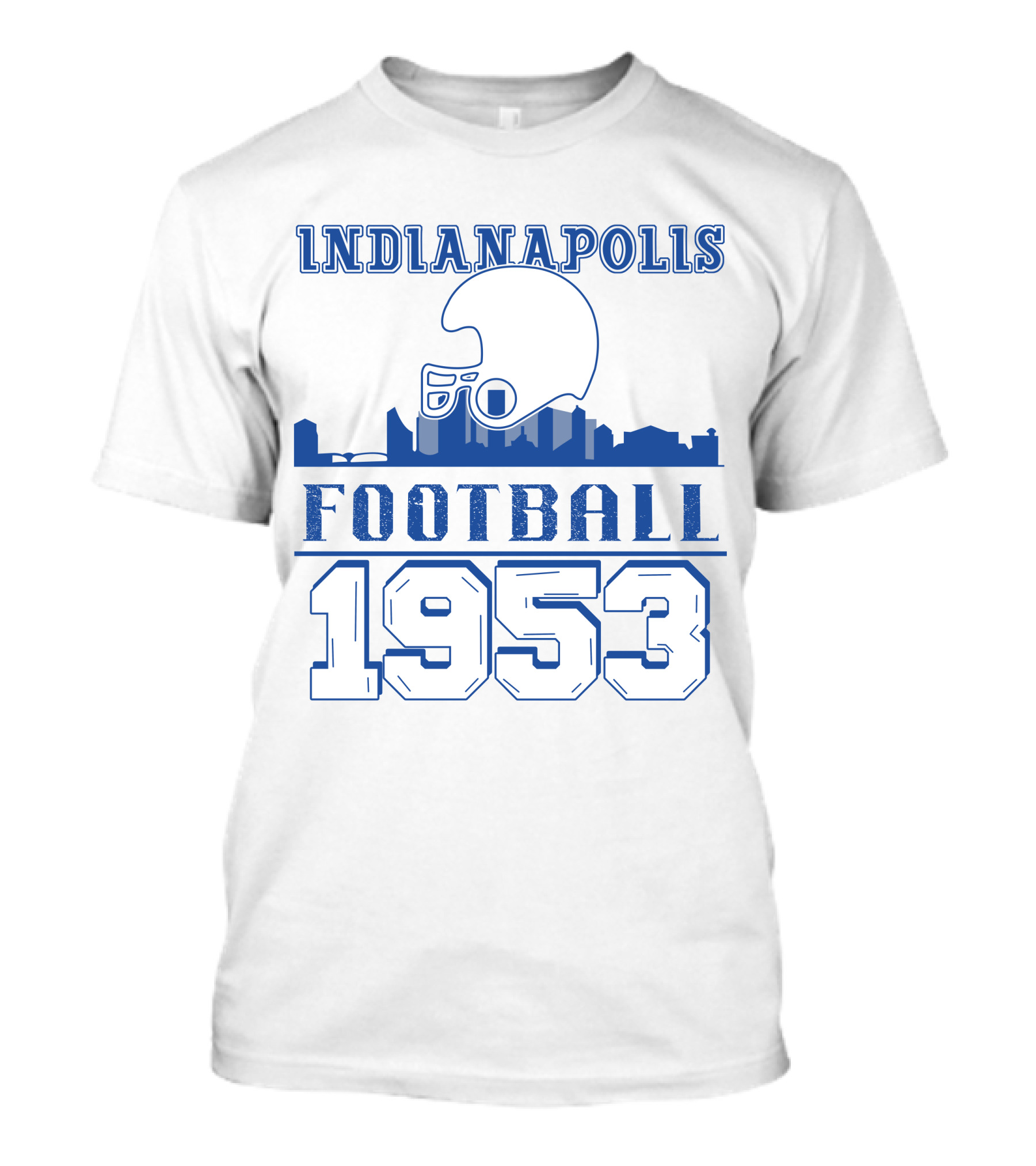 Indianapolis Football 1953 Helmet Skyline T-Shirt
