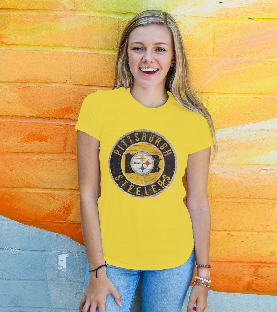 Pittsburgh Steelers Pennsylvania State Logo Circle T-Shirt