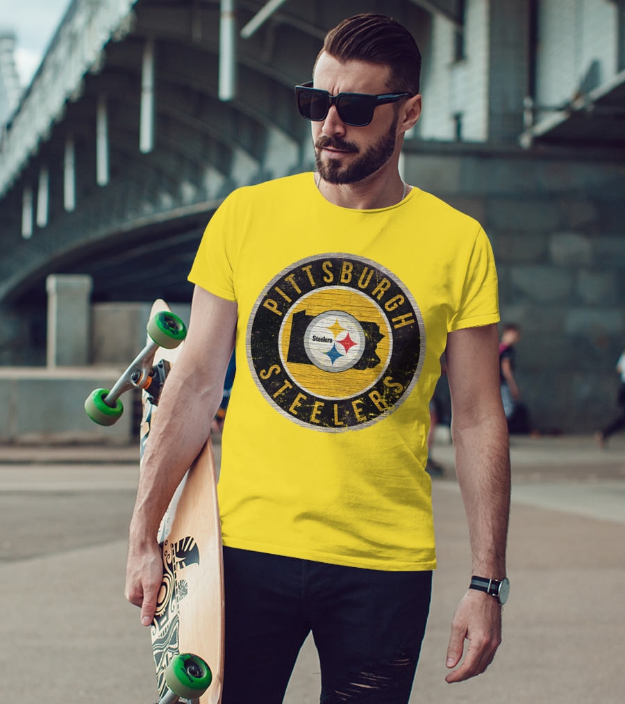 Pittsburgh Steelers Pennsylvania State Logo Circle T-Shirt