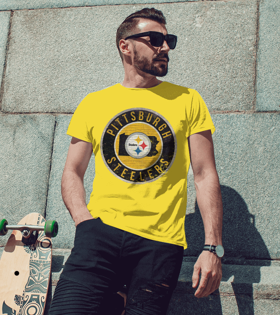 Pittsburgh Steelers Pennsylvania State Logo Circle T-Shirt