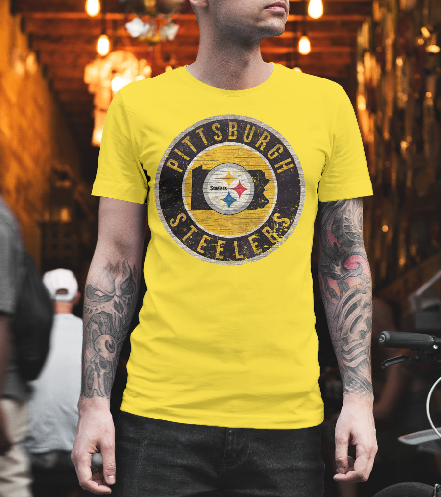 Pittsburgh Steelers Pennsylvania State Logo Circle T-Shirt