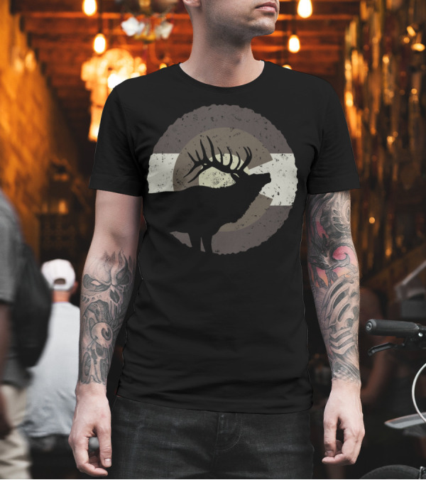 Colorado Elk Hunting CO State Flag T-Shirt Colorado Elk Hunting CO State Flag T-Shirt
