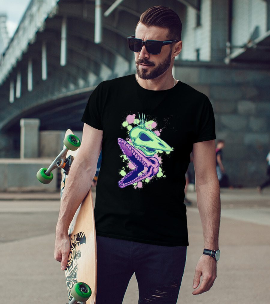 Adam And Barb Skulls Neon Splatter 658174 T-Shirt