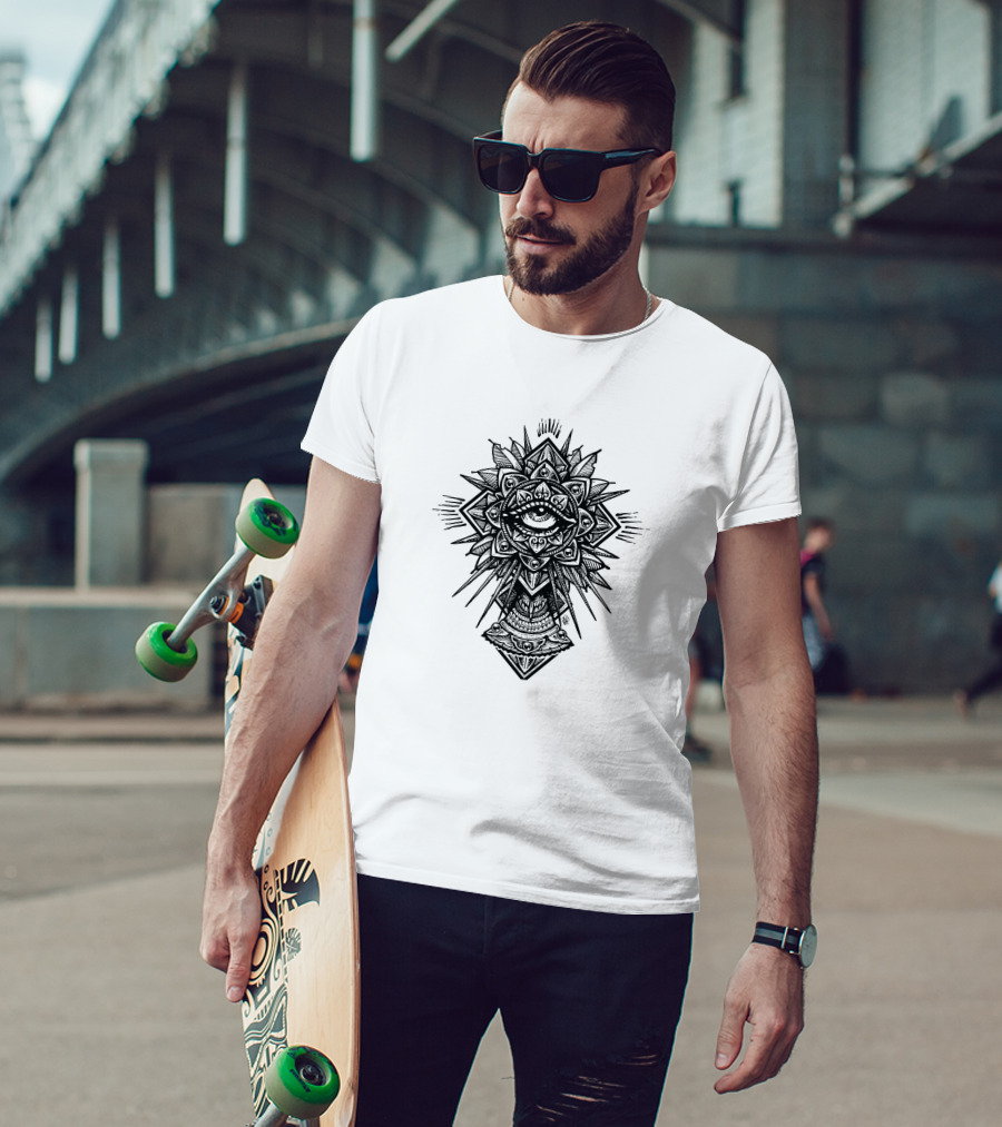 All Seeing Eye Ornamental Octagon Mandala Sacred T-Shirt