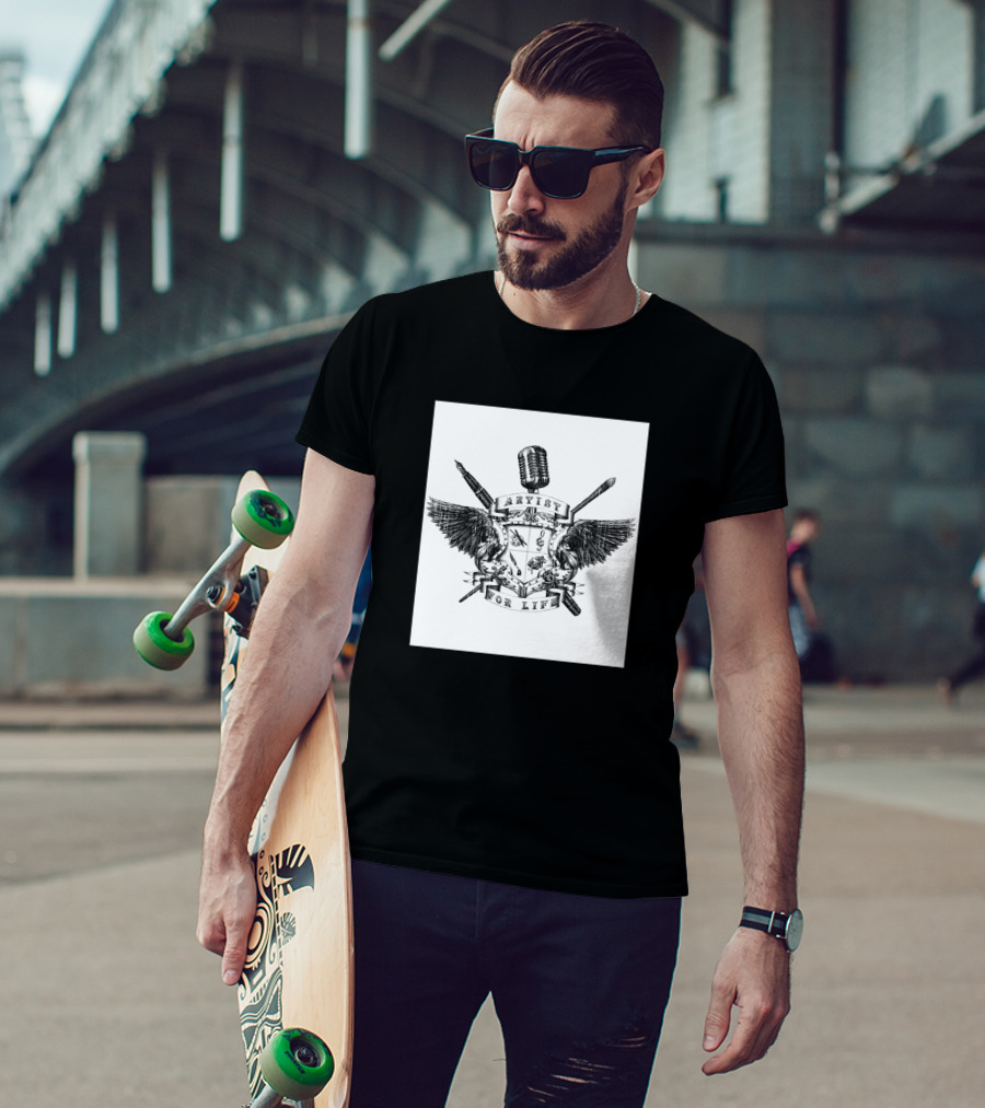 Artist For Life Microphone Brush Wings Shield 234592 T-Shirt