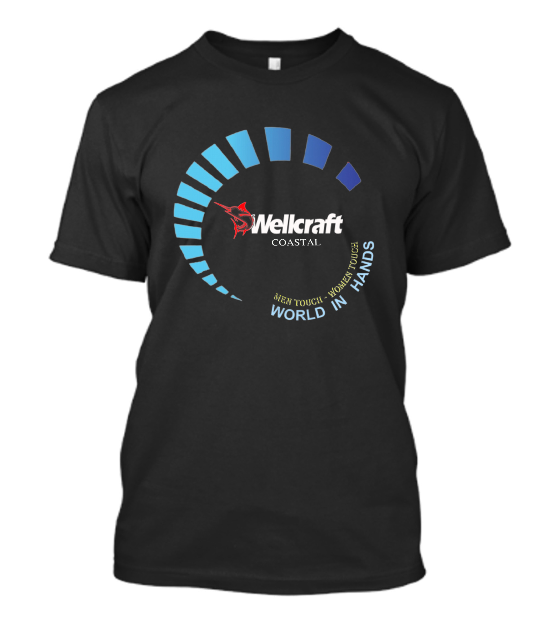 Wellcraft Coastal World In Hands Men Touch Women Touch T-Shirt