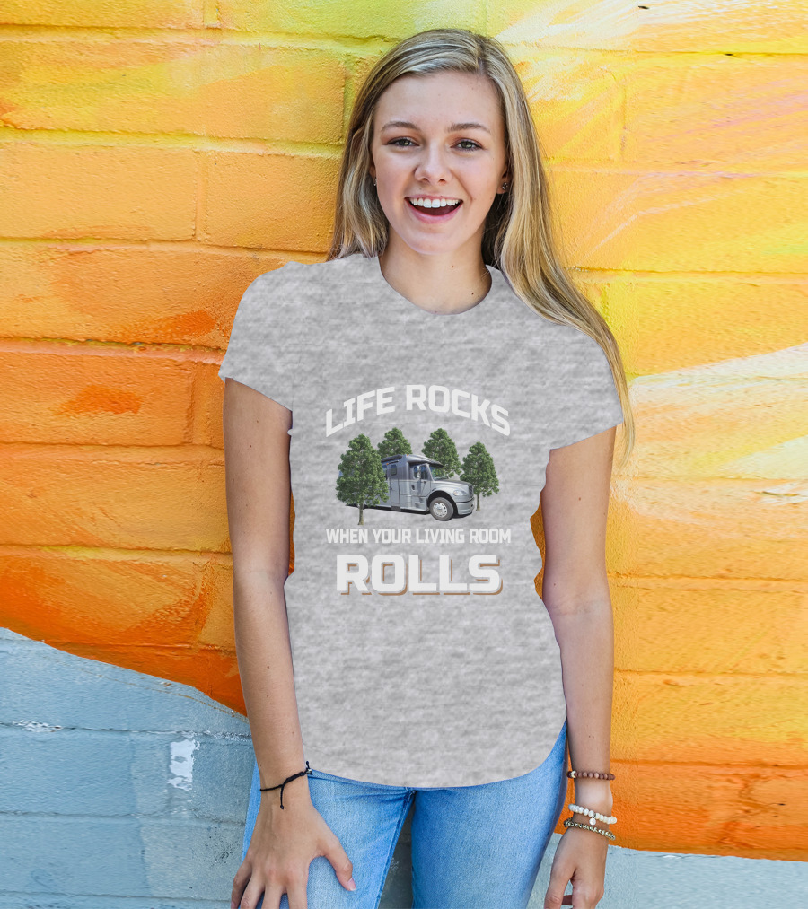 LIFE ROCKS WHEN YOUR LIVING ROOM ROLLS Dynamax Dynaquest XL T-Shirt