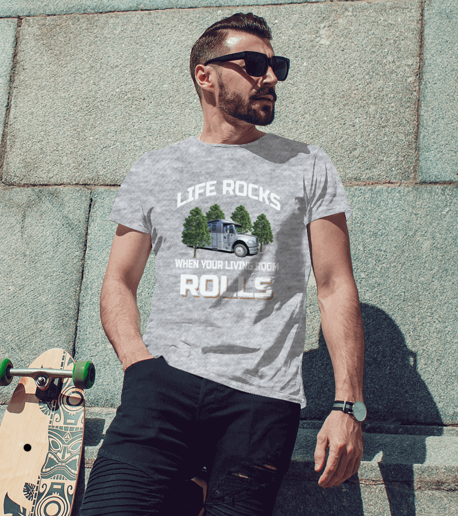 LIFE ROCKS WHEN YOUR LIVING ROOM ROLLS Dynamax Dynaquest XL T-Shirt