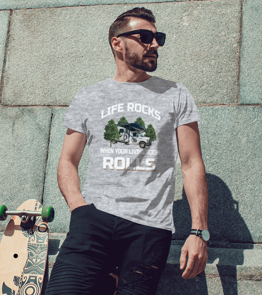 Life Rocks When Your Living Room Rolls Entegra Coach Odyssey 24B T-Shirt