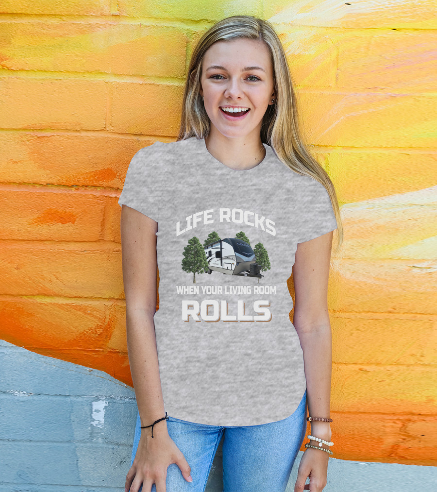 Life Rocks When Your Living Room Rolls Keystone Cougar Half Ton 22RBS T-Shirt