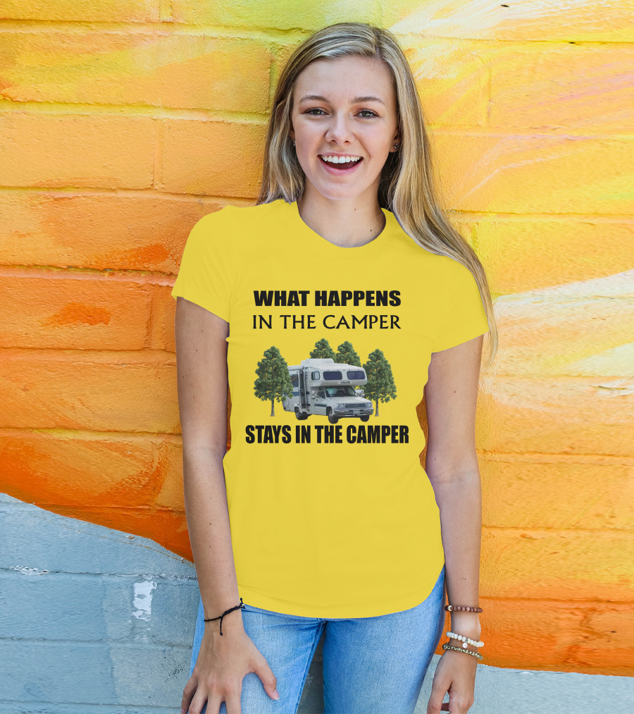 1987 Toyota Sunrader What Happens In The Camper Stays In The Camper T-Shirt