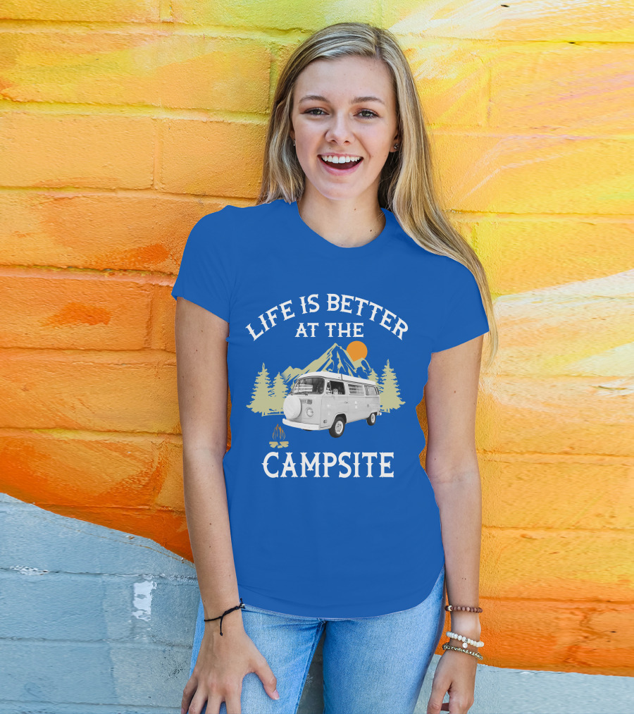 Life Is Better At The Campsite Vw Bus Camper T-Shirt