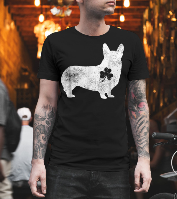 Corgi with Irish Clover T-Shirt Corgi with Irish Clover T-Shirt