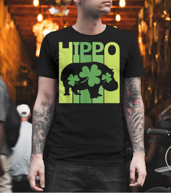 Hippo Shamrock Lucky St. Patrick's Day Irish T-Shirt Hippo Shamrock Lucky St. Patrick's Day Irish T-Shirt