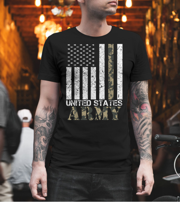 Vintage American Flag United States Army Camo T-Shirt Vintage American Flag United States Army Camo T-Shirt
