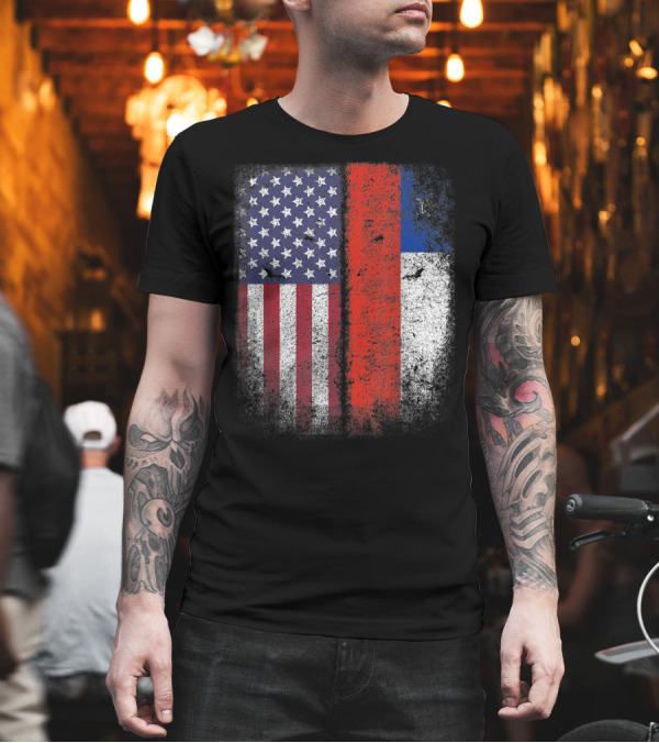 Chilean American Flag Grunge Style Chile USA America Pride T-Shirt Chilean American Flag Grunge Style Chile USA America Pride T-Shirt