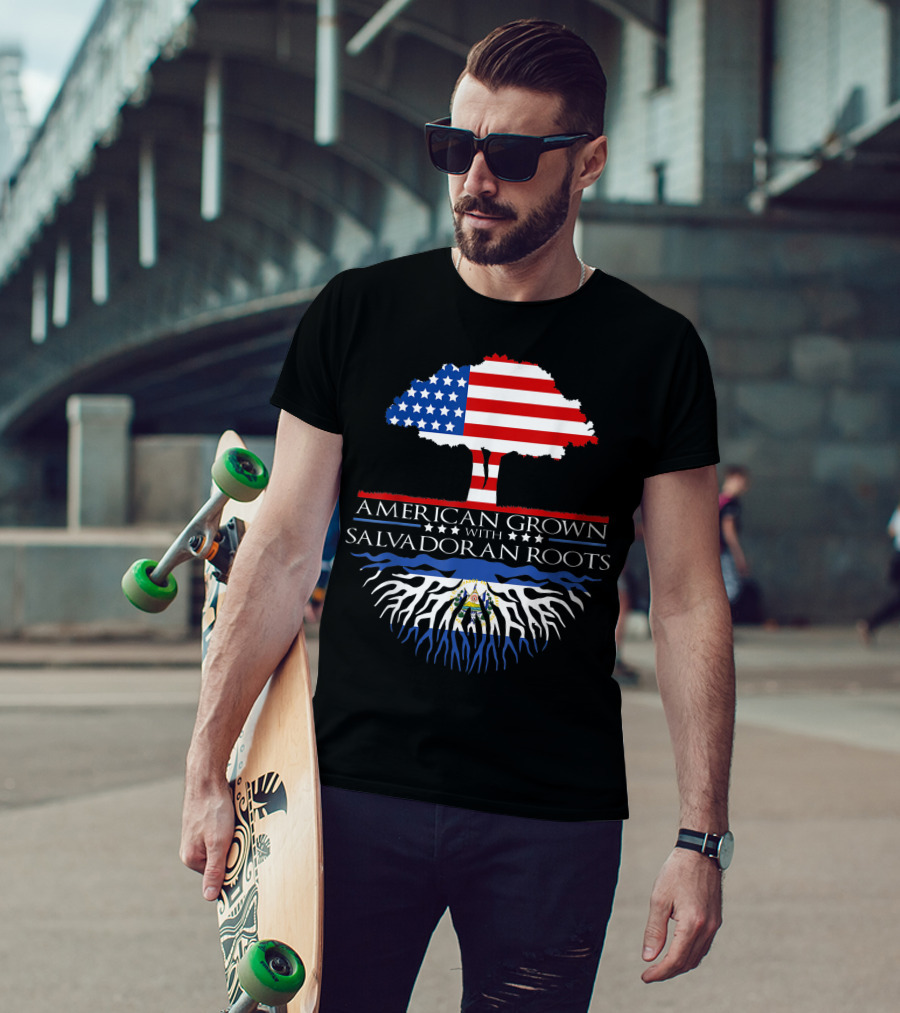 American Grown With Salvadoran Roots Flag Tree T-Shirt