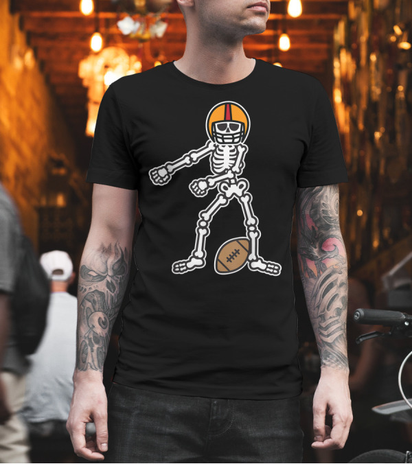Flossing Skeleton Football Player with Helmet and Ball T-Shirt Flossing Skeleton Football Player with Helmet and Ball T-Shirt
