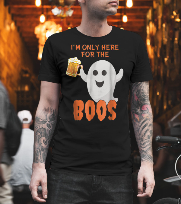 I'm Only Here for the Boos Ghost with Beer Mug T-Shirt I'm Only Here for the Boos Ghost with Beer Mug T-Shirt