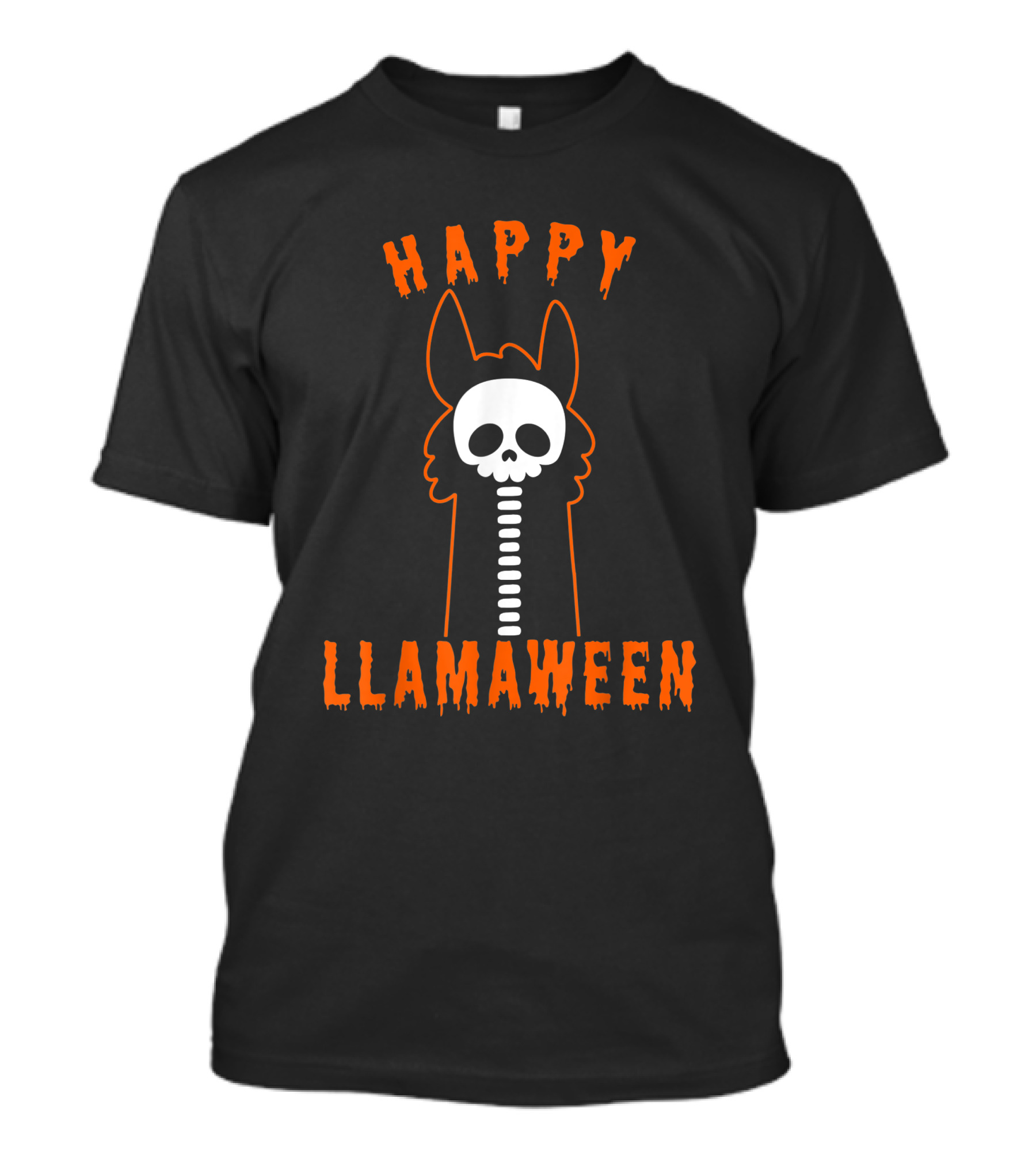 Happy Llamaween Skeleton Halloween Llama T-Shirt