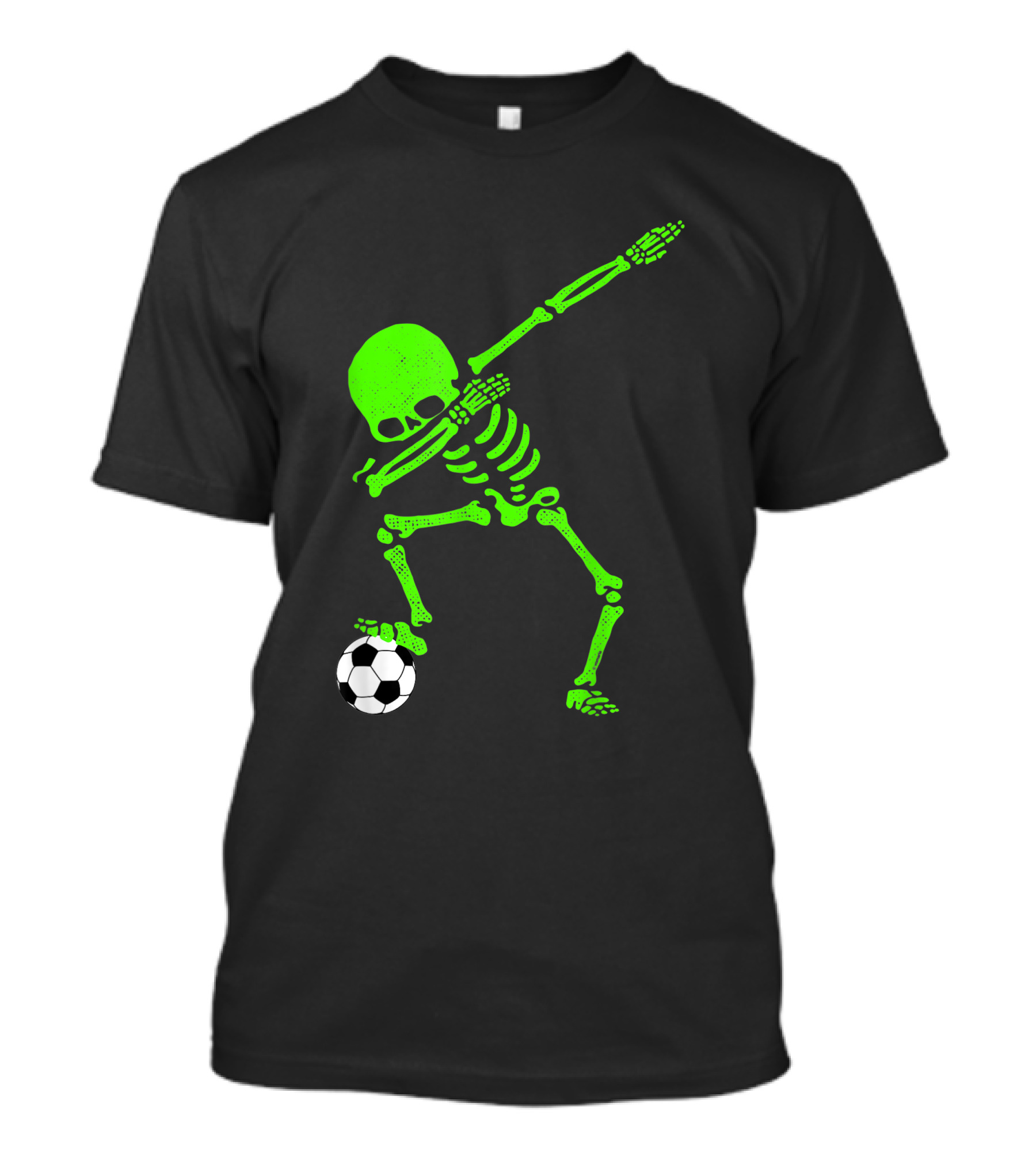 Skeleton Dabbing With Soccer Ball For Halloween T-Shirt