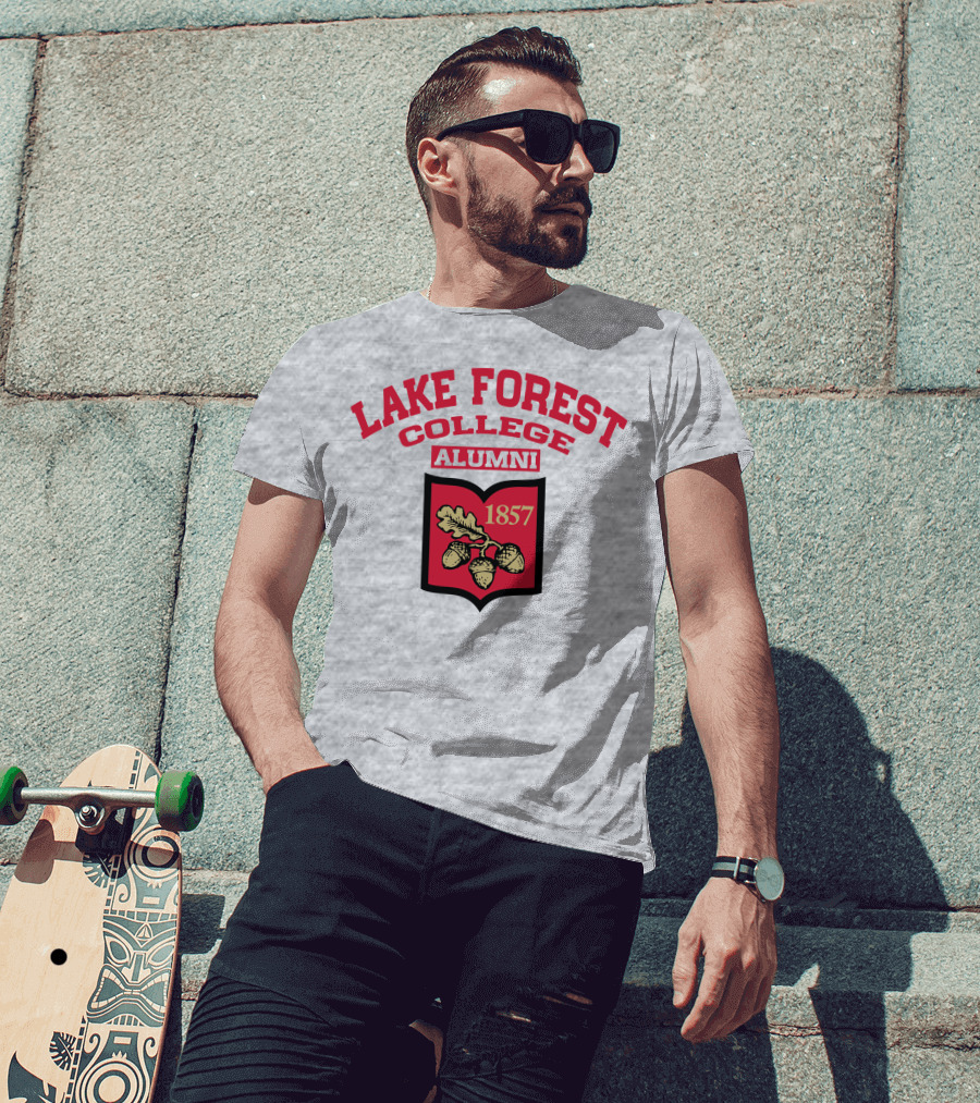 Lake Forest College Alumni 1857 Logo Acorn Shield T-Shirt