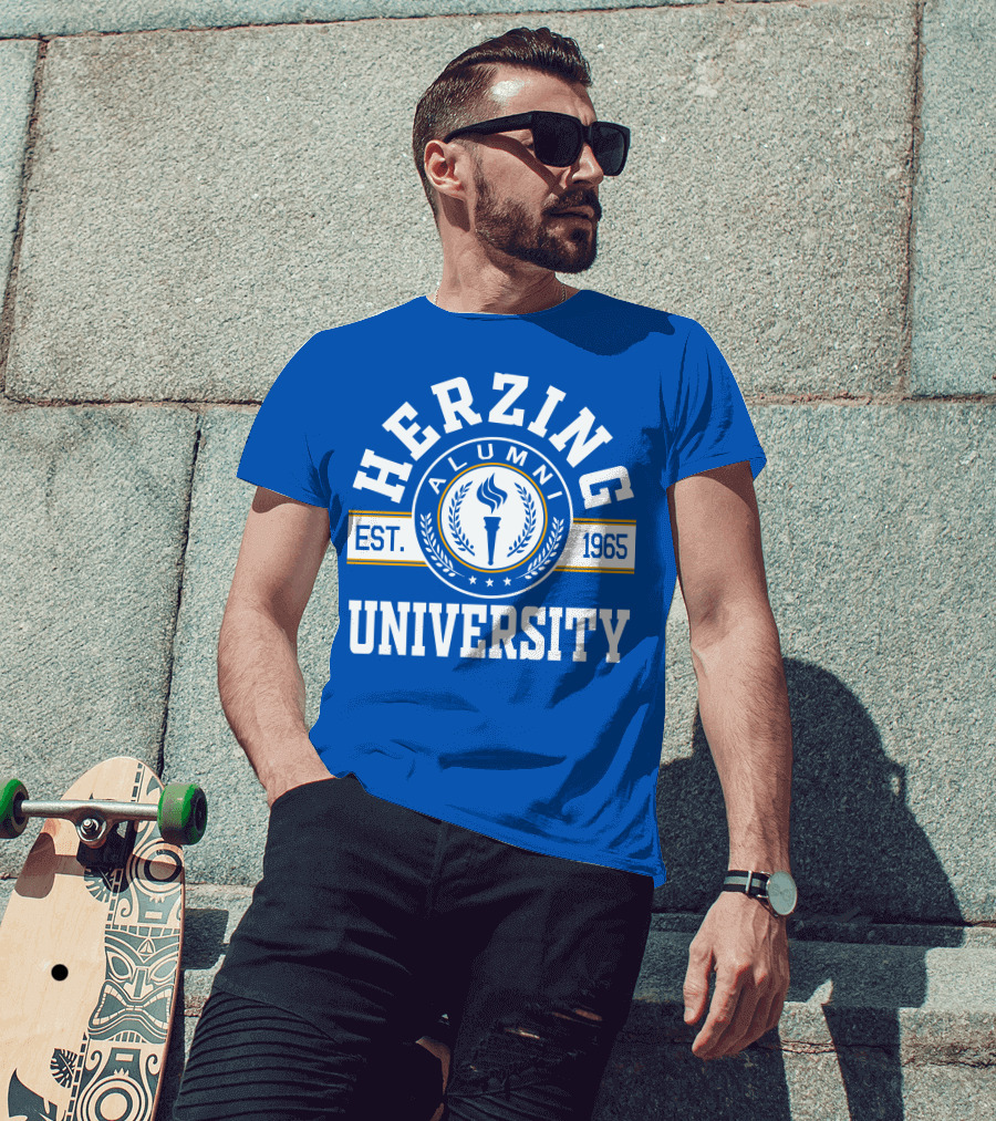 Herzing University Alumni Est. 1965 Logo With Torch And Laurel Wreath T-Shirt