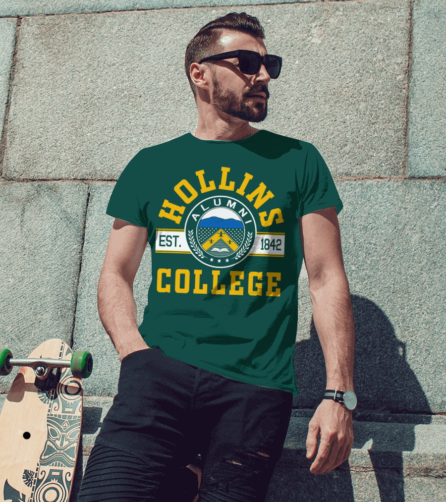 Hollins College Alumni Est. 1842 Fleur-de-lis And Mountain Emblem T-Shirt