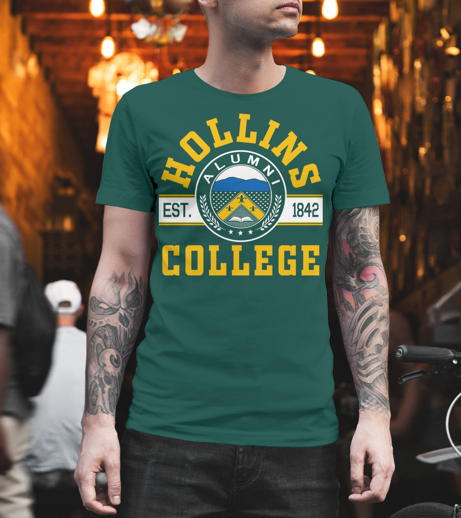 Hollins College Alumni Est. 1842 Fleur-de-lis and Mountain Emblem T-Shirt