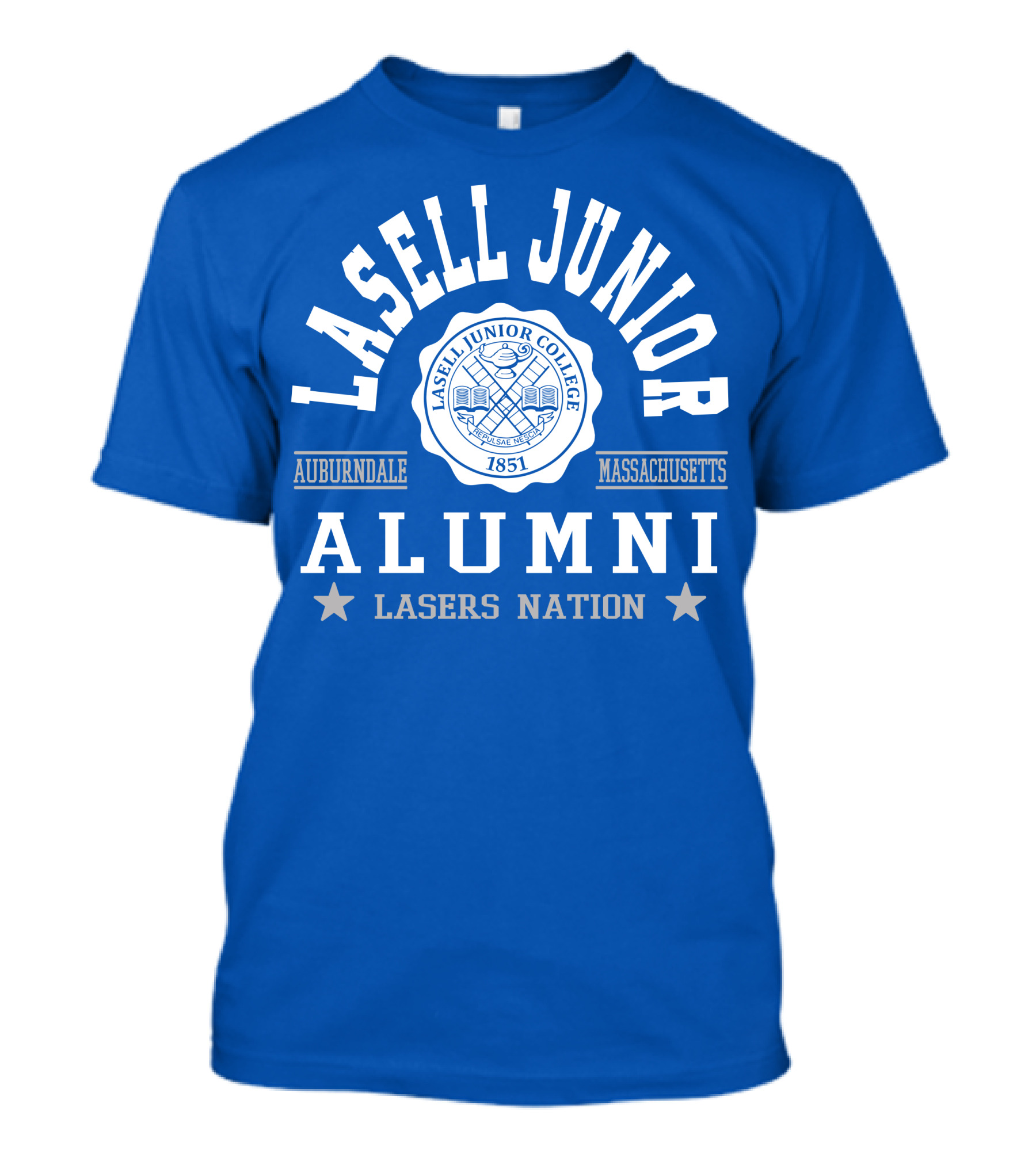 Lasell Junior College Auburndale Massachusetts Alumni Lasers Nation 1851 T-Shirt