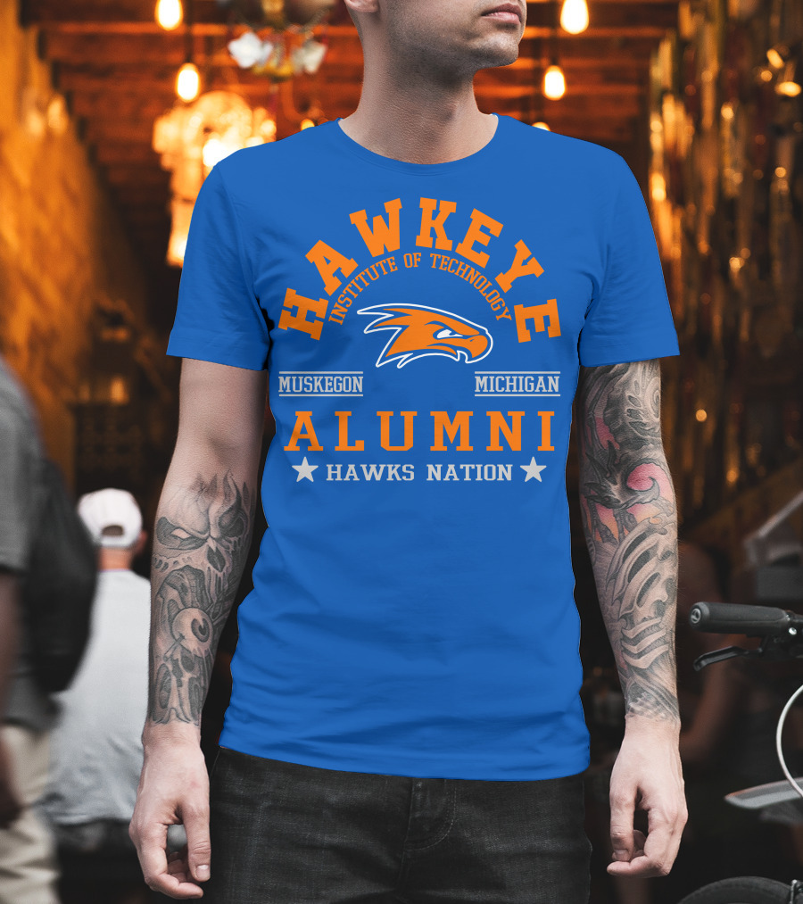 Hawkeye Institute of Technology Muskegon Michigan Alumni Hawks Nation T-Shirt