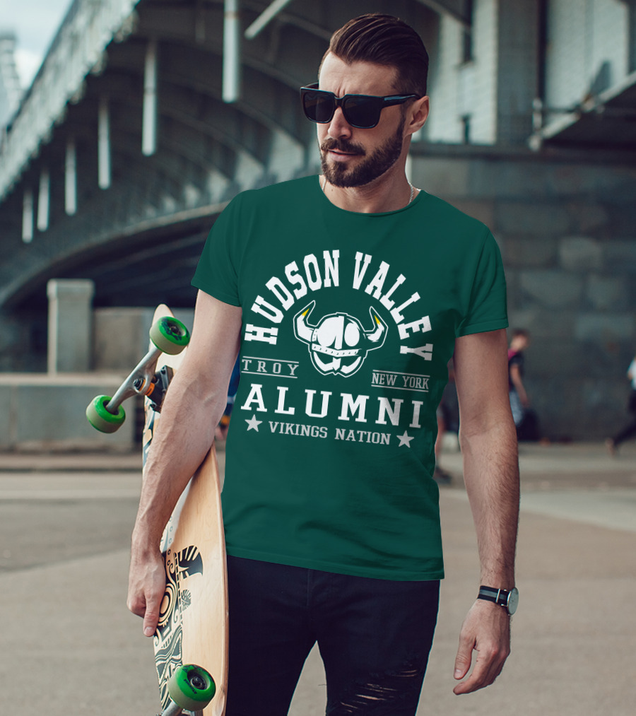 Hudson Valley Troy New York Alumni Vikings Nation T-Shirt