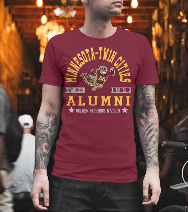 Minnesota-Twin Cities Alumni Established 1851 Golden Gophers Nation T-Shirt Minnesota-Twin Cities Alumni Established 1851 Golden Gophers Nation T-Shirt