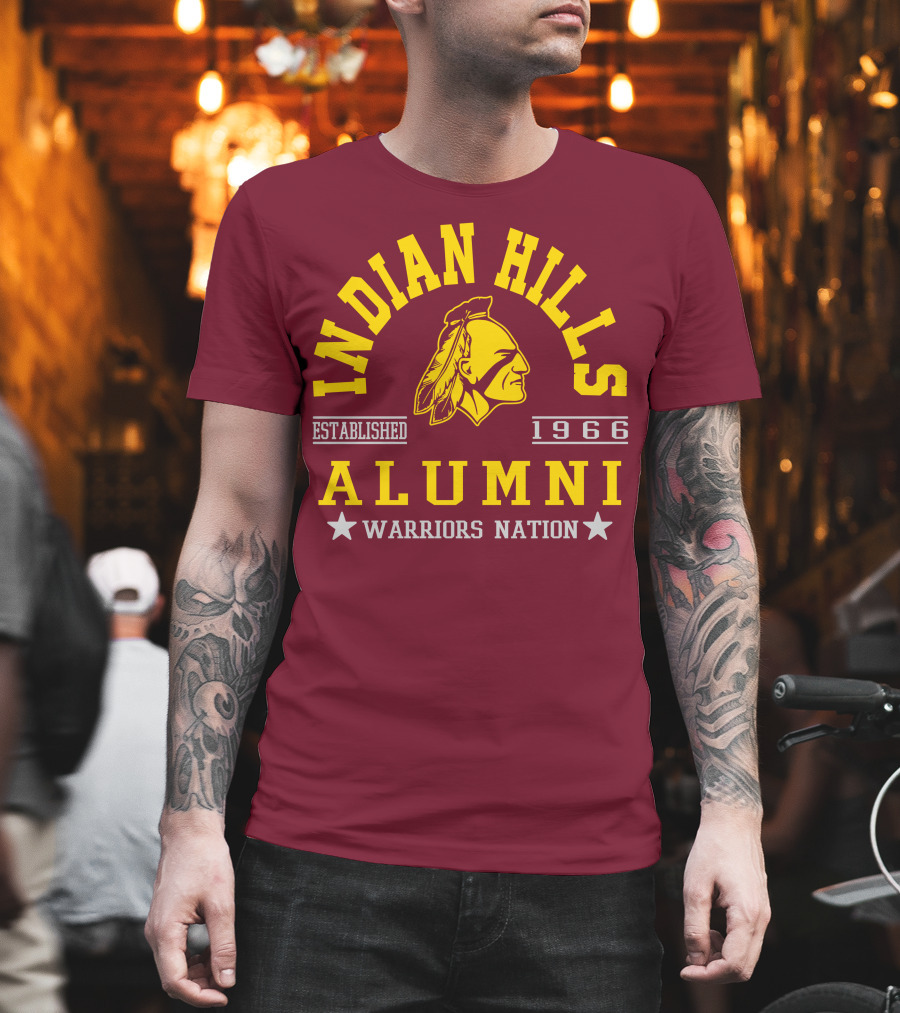 Indian Hills Warriors Alumni Established 1966 Nation T-Shirt