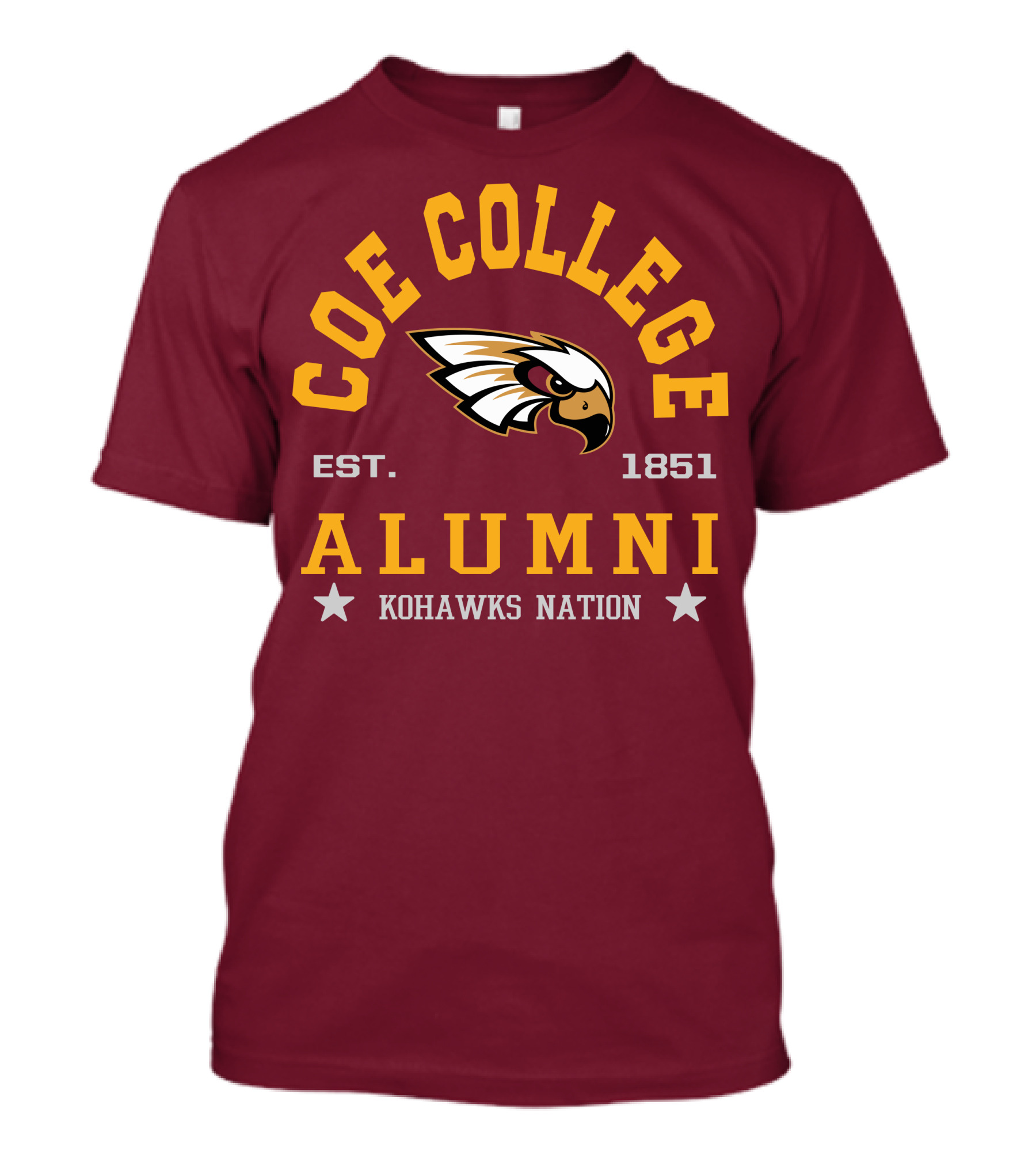 Coe College Est. 1851 Alumni Kohawks Nation T-Shirt