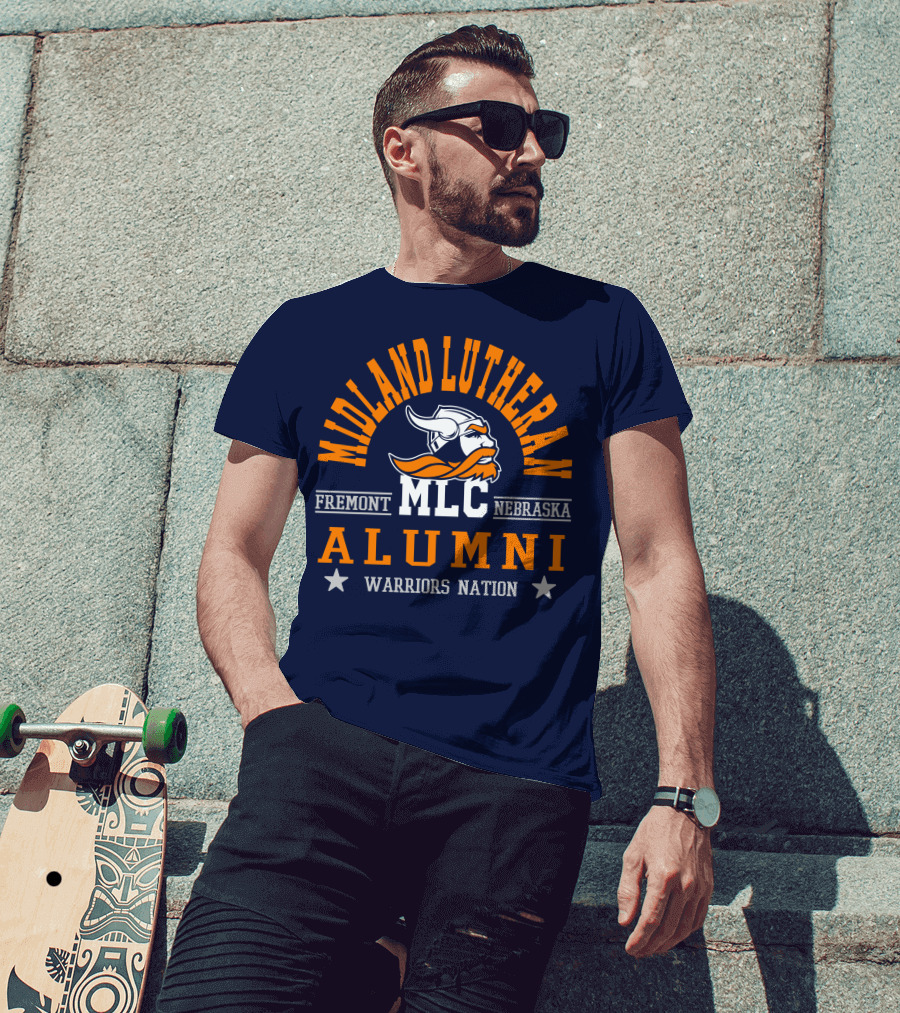 Midland Lutheran College Fremont Nebraska MLC Alumni Warriors Nation T-Shirt